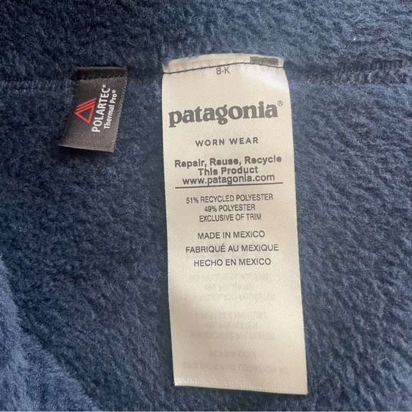 Patagonia Sweater Women XS Fleece Retool Snap T Pullover Jacket Navy Blue X-Smal - Picture 10 of 12